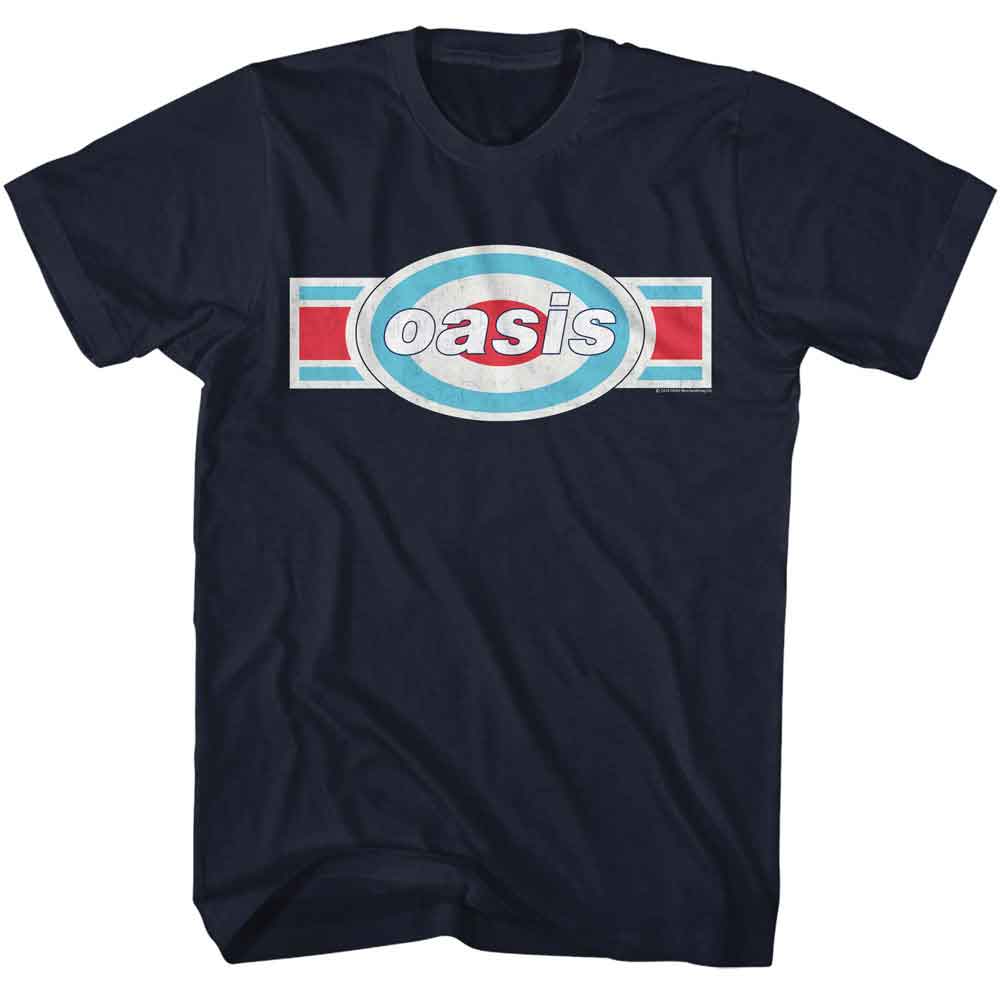 OASIS-OASIS TRI COLOR LOGO CHEST-NAVY ADULT S/S TSHIRT