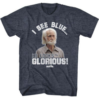 Thumbnail for OLD SCHOOL-GLORIOUS-NAVY HEATHER ADULT S/S TSHIRT