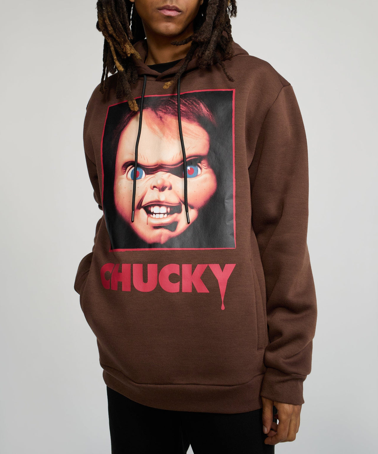 Chucky Face Graphic Long Sleeve Hoodie