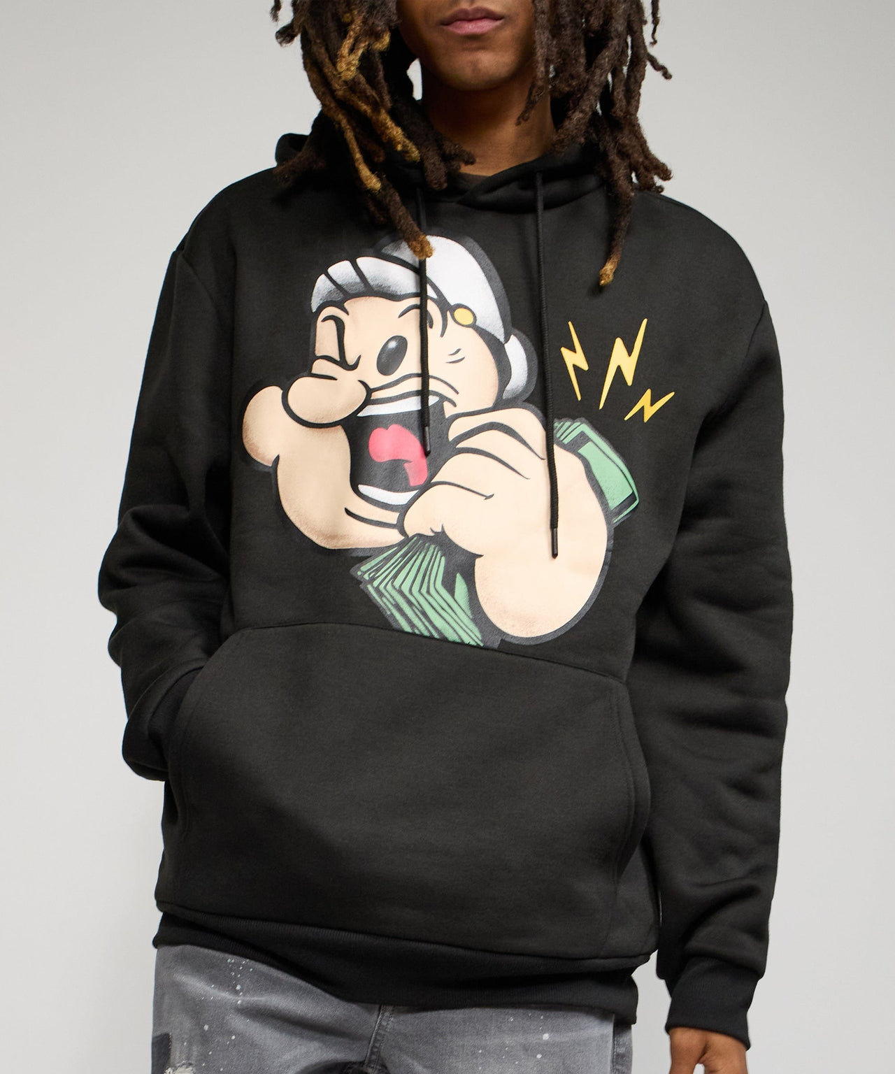 Popeye Money Graphic Long Sleeve Hoodie