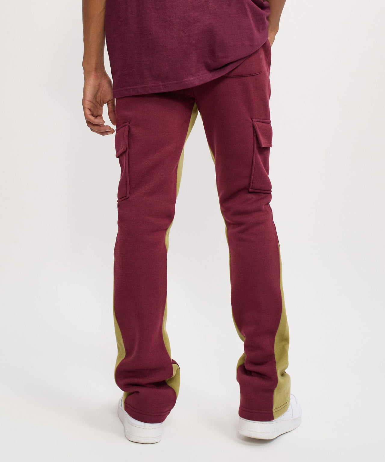 Stacked Fleece Sweatpant - Burgundy