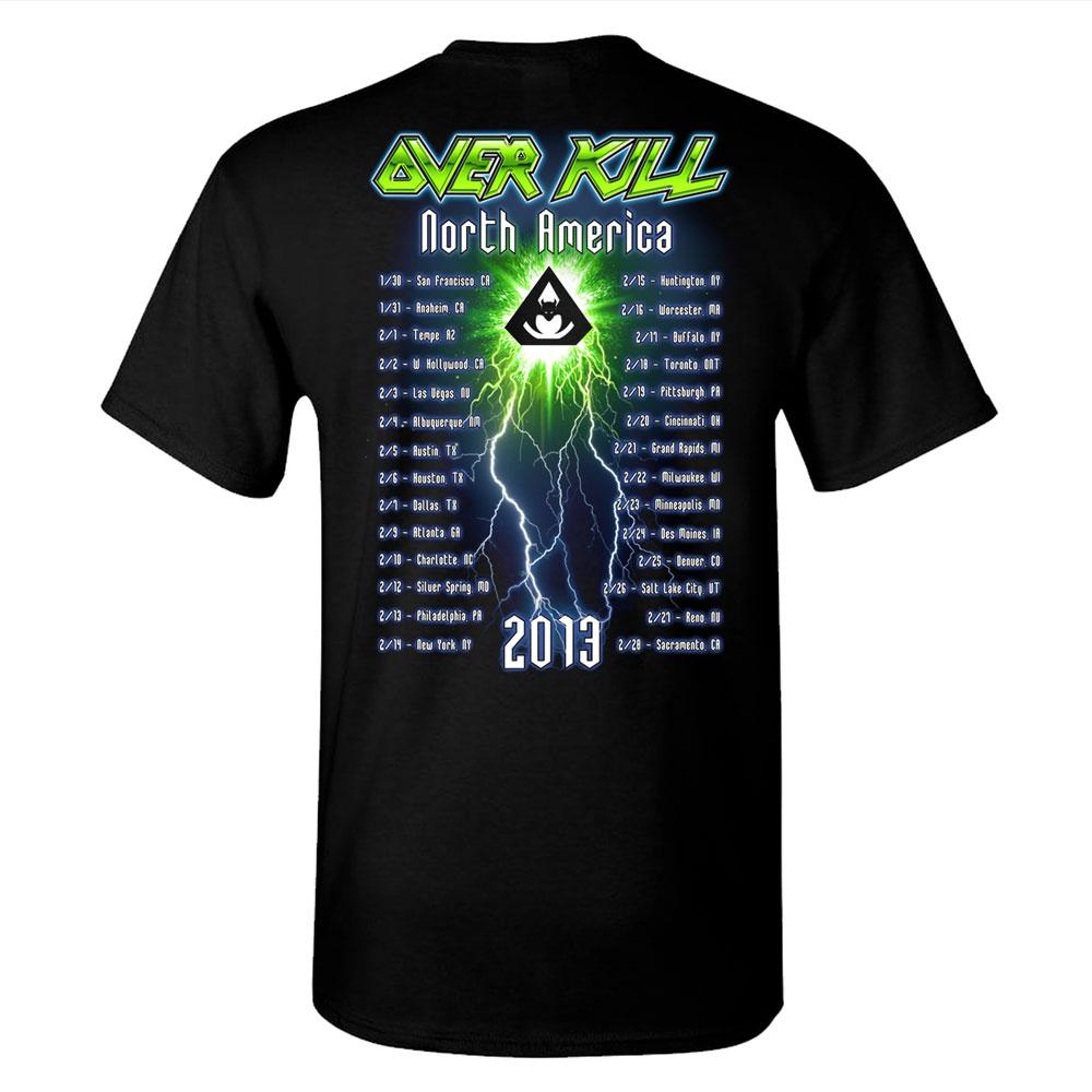 Overkill Blue Batwing Skull Allover T-Shirt
