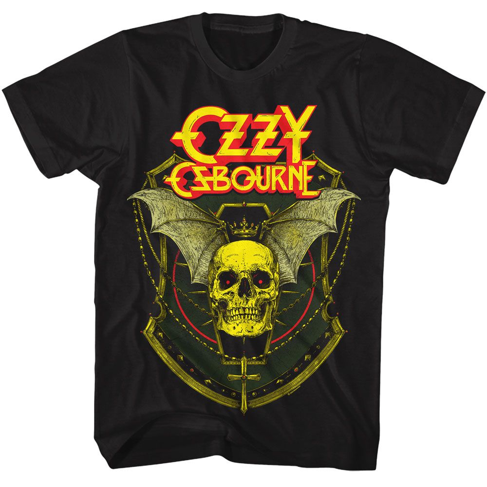 OZZY OSBOURNE-OZZY CROWNED SKULL WINGED-BLACK ADULT S/S TSHIRT