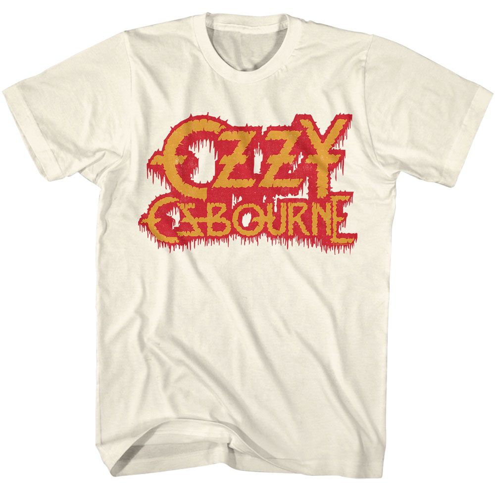 OZZY OSBOURNE-OZZY BLEEDING LOGO-NATURAL ADULT S/S TSHIRT