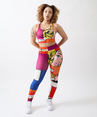Thumbnail for Comic Pop Women's Sports Bra - Multicolor