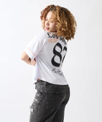 Thumbnail for Los Angeles Sweet Rebel Women's Graphic Short Sleeve Cropped Shirt