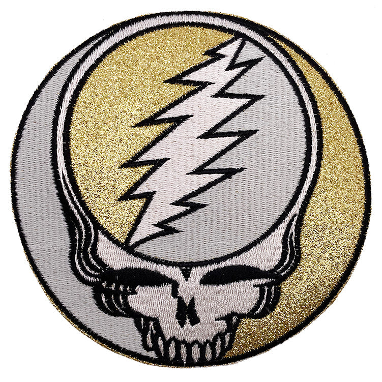 Grateful Dead SYF Silver  Gold 5" Glitter Patch - 3 pc prepack