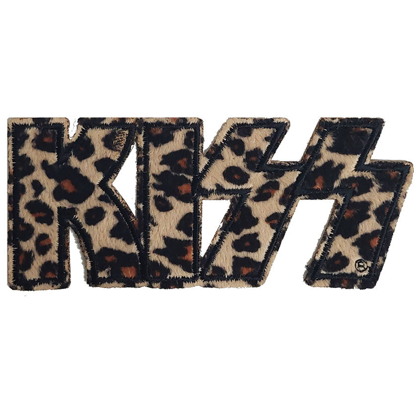 Kiss Leopard Logo 5"x2" Fuzzy Patch - 3 pc prepack