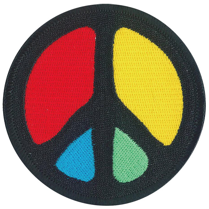 Primary Colored Peace Sign 3" Patch - 3 pc prepack