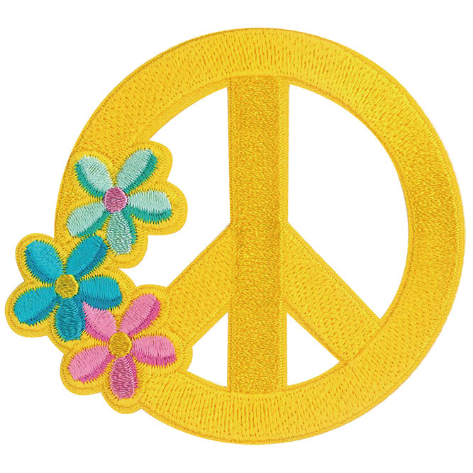 Peace Flower 3.3"x3" Patch - 3 pc prepack