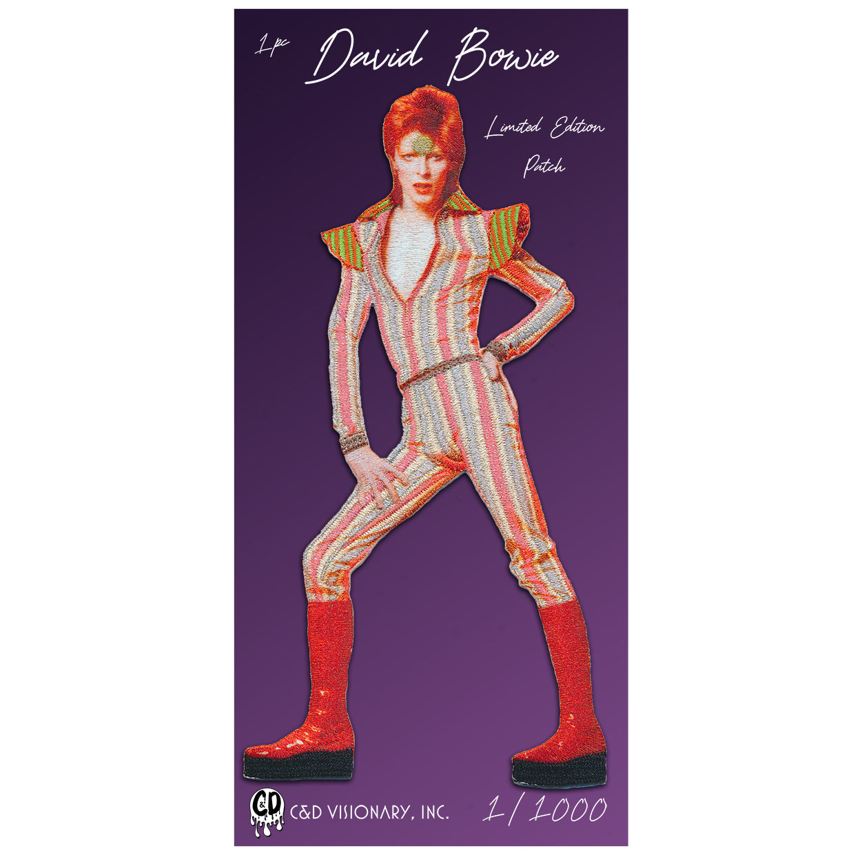 David Bowie Limited Edition 3"x7.5" Carded Patch - 3 pc prepack