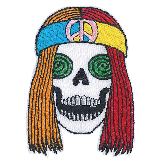 Hippie Skull 2.5"x3.5" Patch - 3 pc prepack