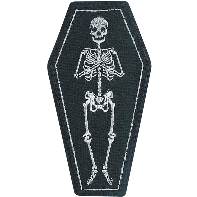 Skeleton Coffin 2.25"x4" Patch - 3 pc prepack
