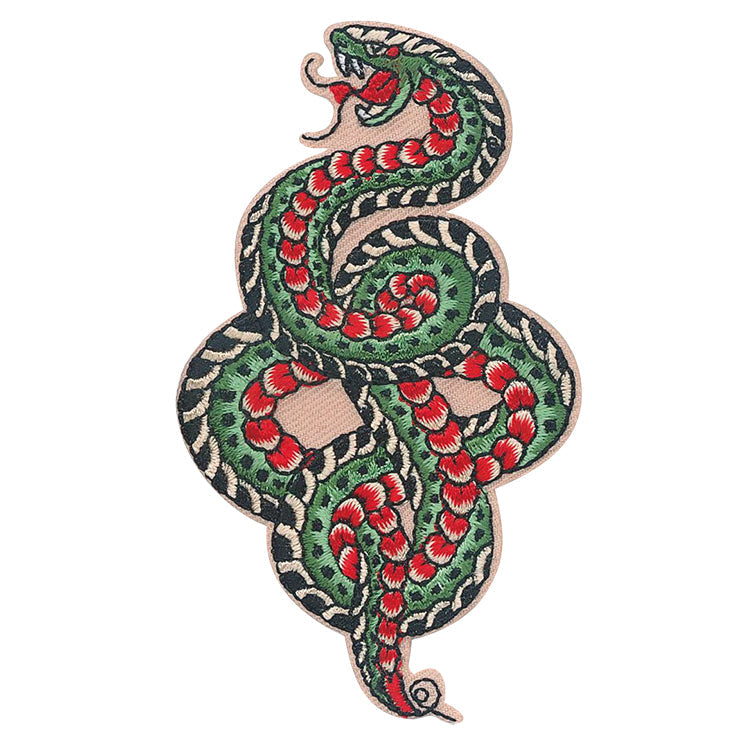 Traditional Tattoo Snake 2.4"x3.9" Patch - 3 pc prepack
