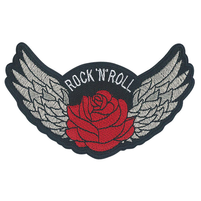 Rock  Roll Rose 4.2"x2.6" Patch - 3 pc prepack