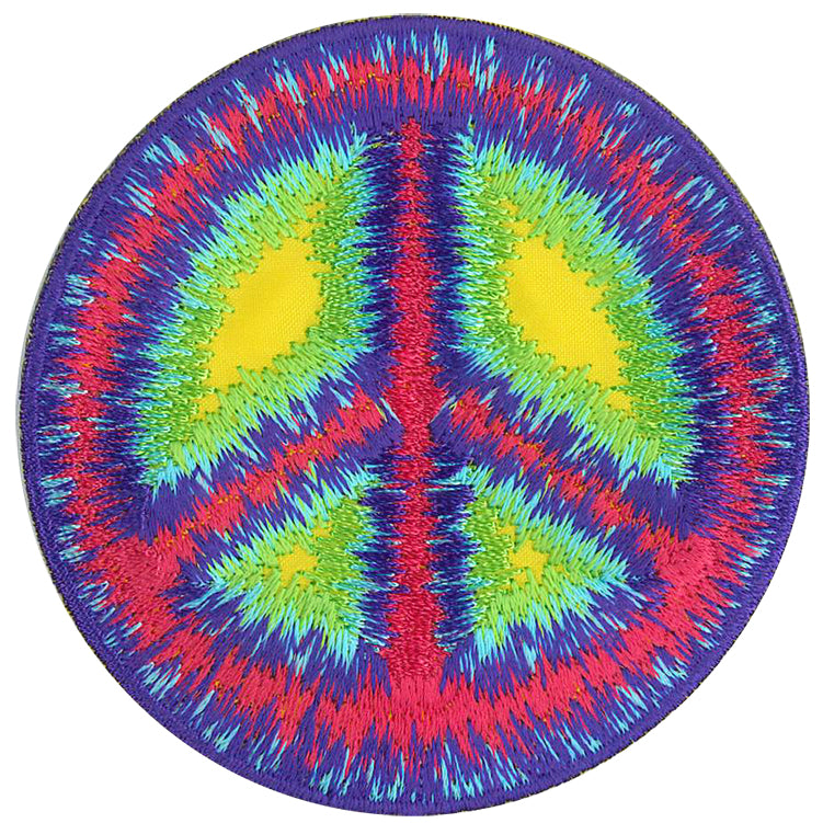 Tie Dye Peace Sign 3" Patch - 3 pc prepack
