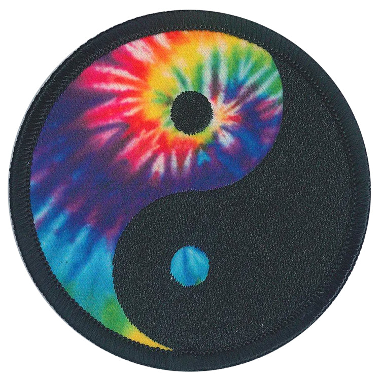 Tie Dye Yin Yang 3.2" Patch - 3 pc prepack
