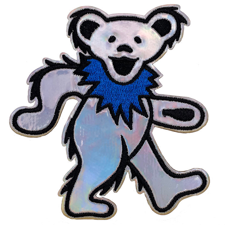 Grateful Dead Iridescent Dancing Bear 3.5"x3.75" Patch - 3 pc prepack