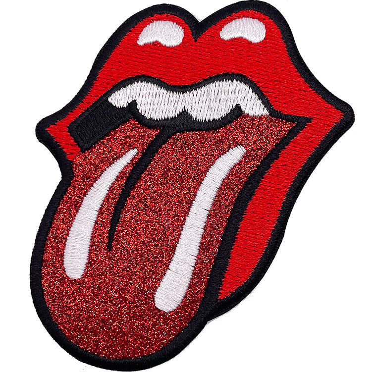 The Rolling Stones Tongue Logo 3.5"x3.5" Glitter Patch - 3 pc prepack
