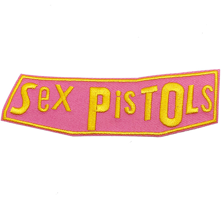 Sex Pistols Pink  Yellow Logo 4.25"x1.25" Patch - 3 pc prepack