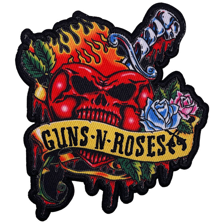 Guns N Roses Dagger Heart 3.4"x3.75" Patch - 3 pc prepack