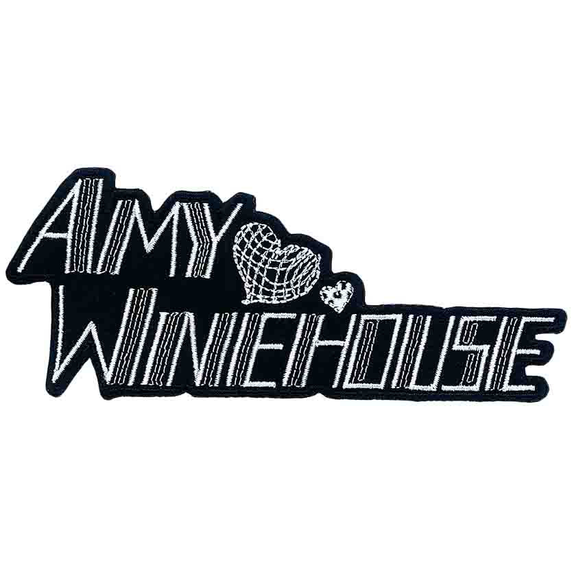 Amy Winehouse Hearts Logo 4"x1.7" Patch - 3 pc prepack