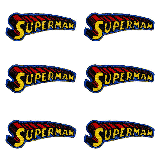 DC Comics Superman Text Logo 6 Pack 2" Mini Patch Set - 3 pc prepack