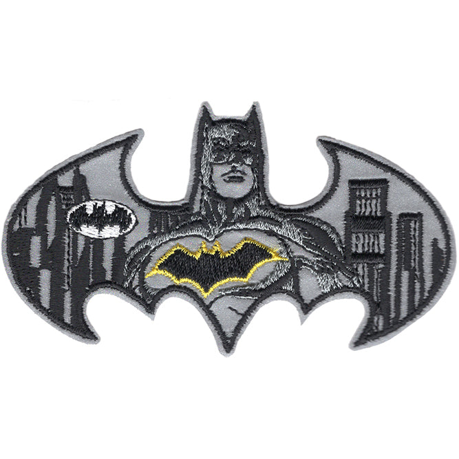 DC Comics Batman Grayscale 4"x2.3" Reflective Patch - 3 pc prepack