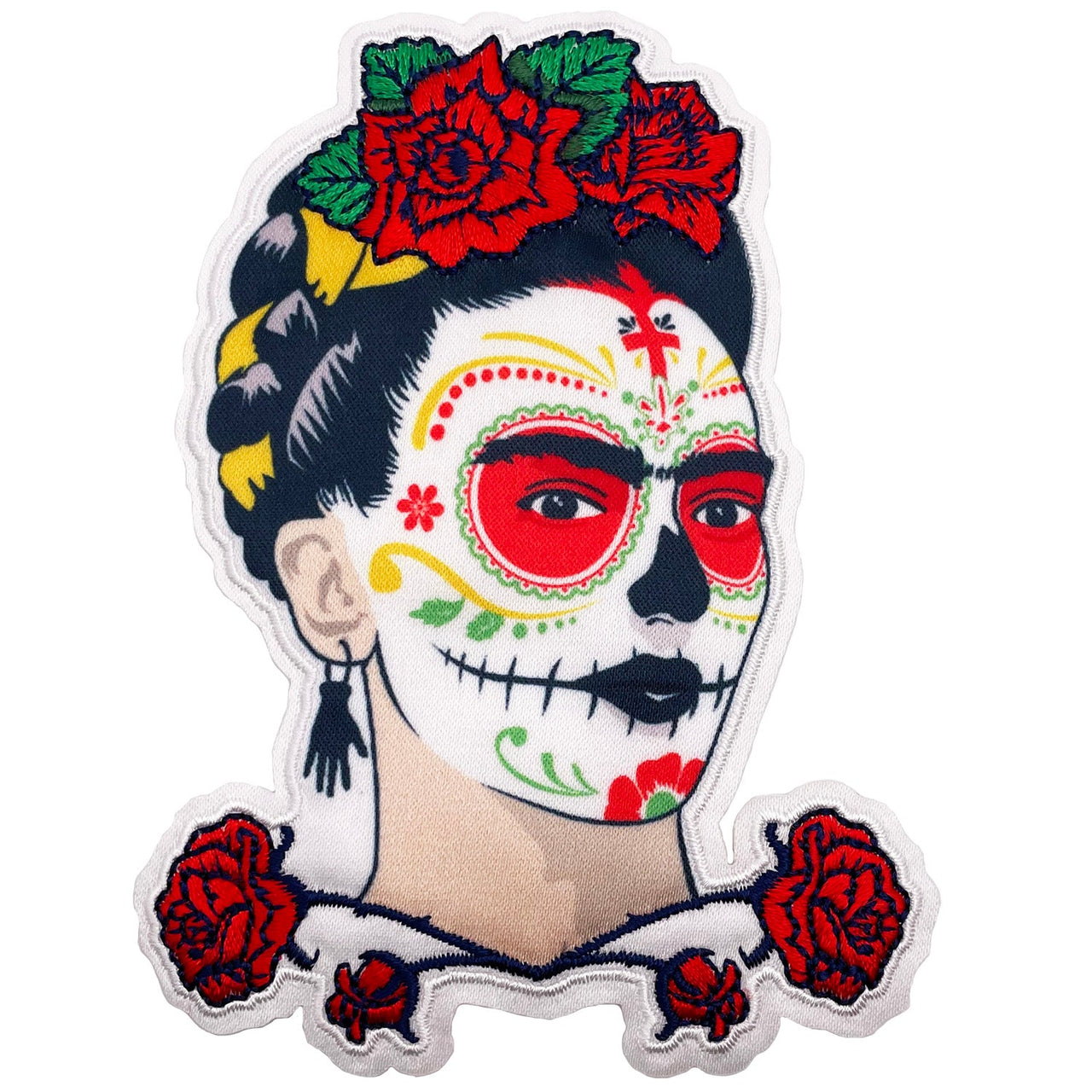 Frida Kahlo Dia De Los Muertos Portrait 3.25"x4.3" Patch - 3 pc prepack