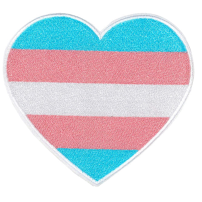LGBTQ+ Trans Pride Heart 3.6"x3.2" Patch - 3 pc prepack