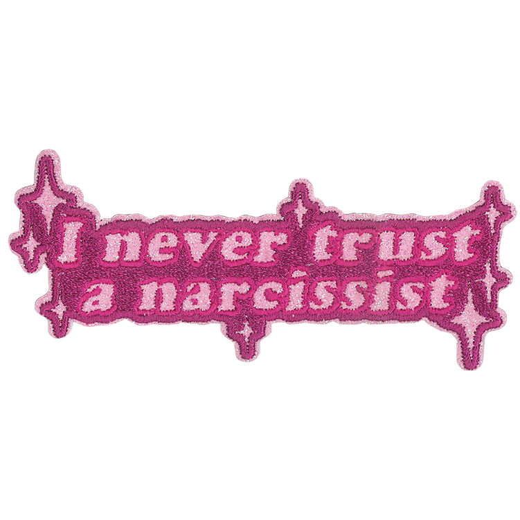 JSX Never Trust A Narcissist 4.4"x2" Glitter Patch - 3 pc prepack