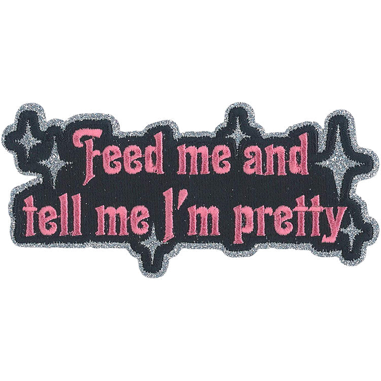 Feed Me I'm Pretty 4.5"x2" Glitter Patch - 3 pc prepack