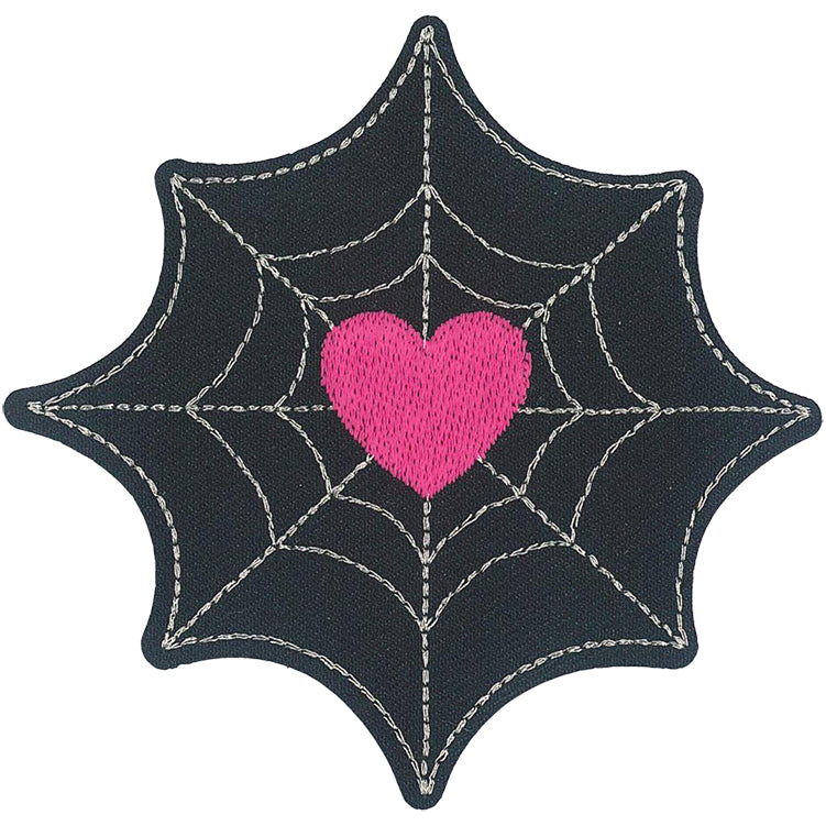 Gothic Spiderweb Heart 3.5"x3.5" Patch - 3 pc prepack