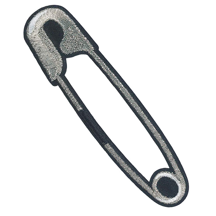 Silver Safety Pin 1"x4" Metallic Patch - 3 pc prepack