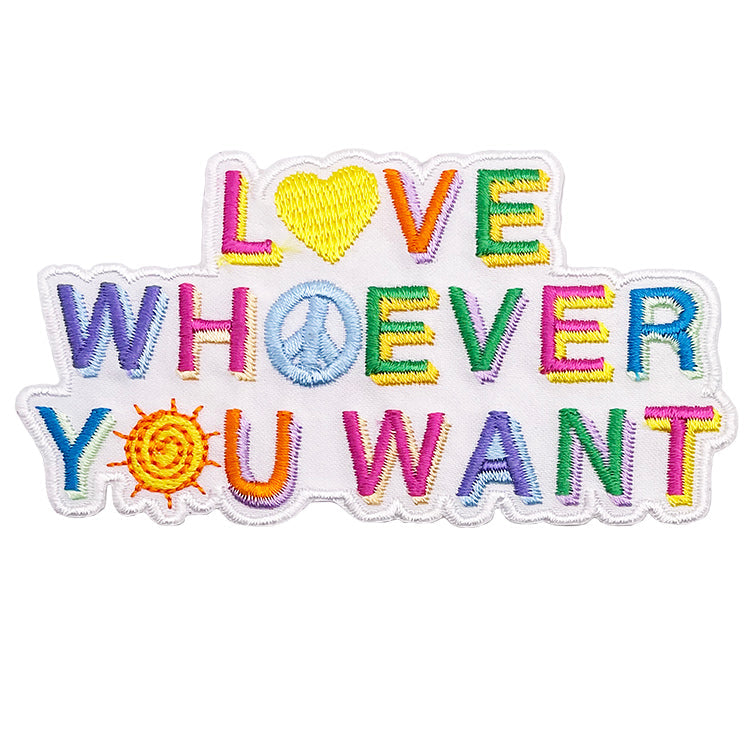 LGBTQ+ Love Whoever 4"x2.1" Patch - 3 pc prepack