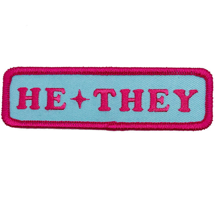 LGBTQ+ He/They Pronouns 4"x1.2" Patch - 3 pc prepack