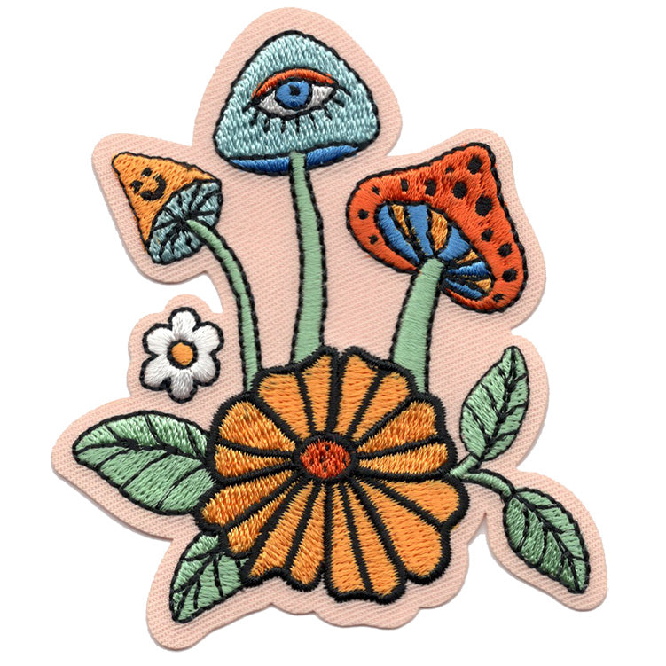 JSX 70s Mushroom Bunch 3.25"x3.7" Patch  - 3 pc prepack