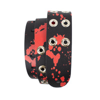 Thumbnail for DIRECT TO LEATHER BLOOD SPLATTER DESIGN PRINT Guitar Strap with Grommets