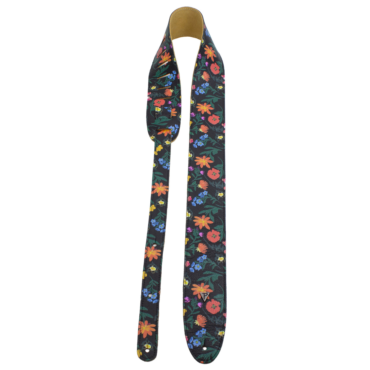 THE BOHO SERIES: DIRECT TO GARMENT LEATHER CASUAL FLORAL PRINT Guitar Strap