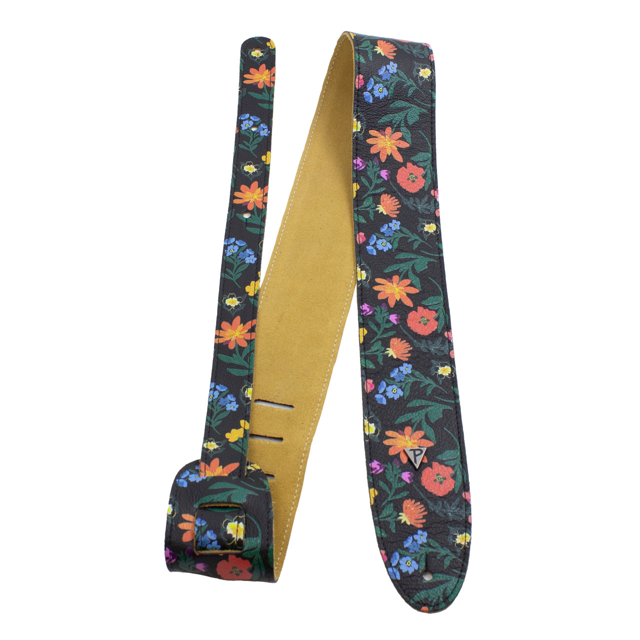 THE BOHO SERIES: DIRECT TO GARMENT LEATHER CASUAL FLORAL PRINT Guitar Strap