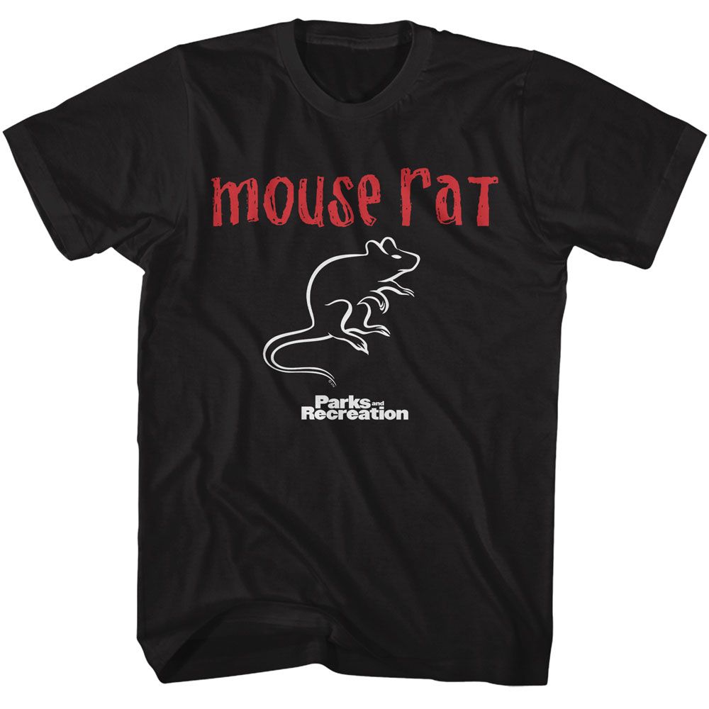 PARKS AND RECREATION-MOUSE RAT-BLACK ADULT S/S TSHIRT