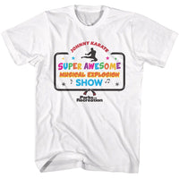 Thumbnail for PARKS AND RECREATION-JOHNNY KARATE SHOW LOGO-WHITE ADULT S/S TSHIRT