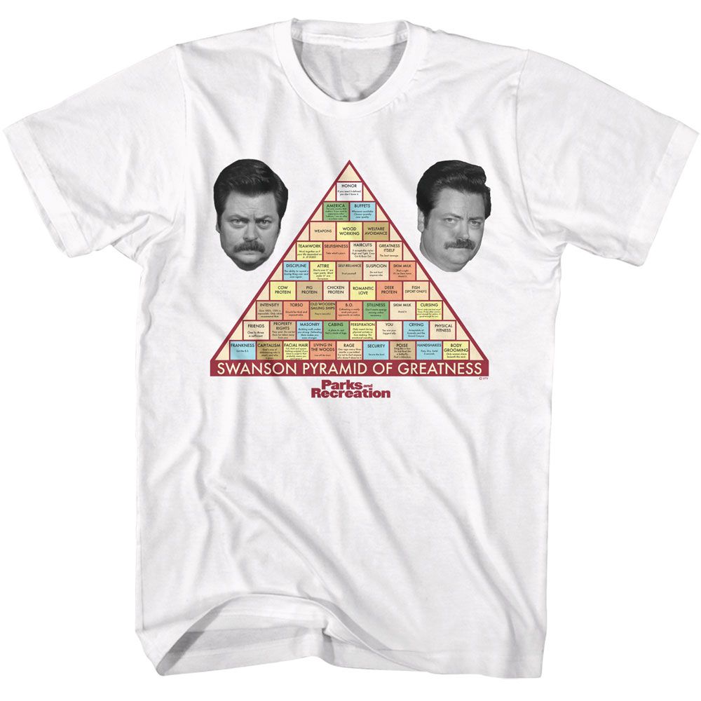 PARKS AND RECREATION-SWANSON PYRAMID-WHITE ADULT S/S TSHIRT