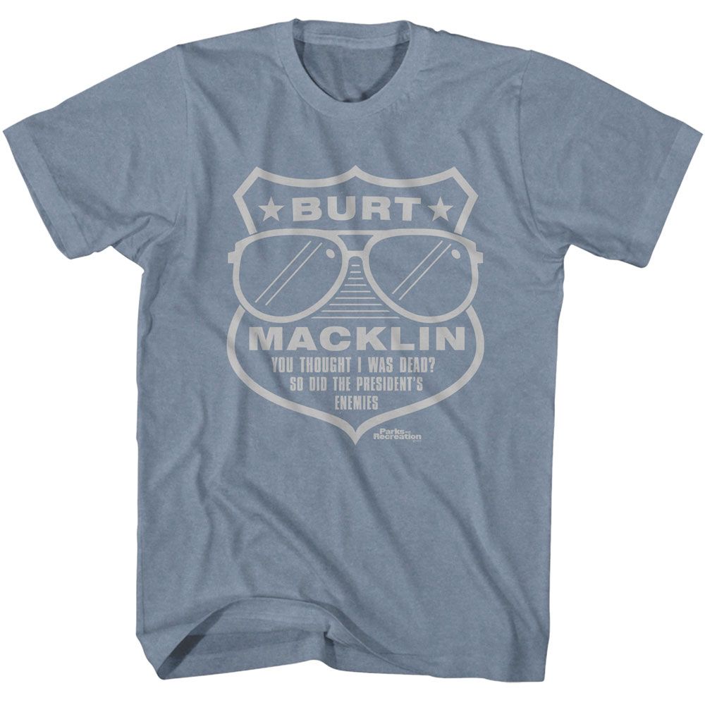 PARKS AND RECREATION-PARKS AND RECREATION SPECIAL AGENT BADGE-INDIGO HEATHER ADULT S/S TSHIRT