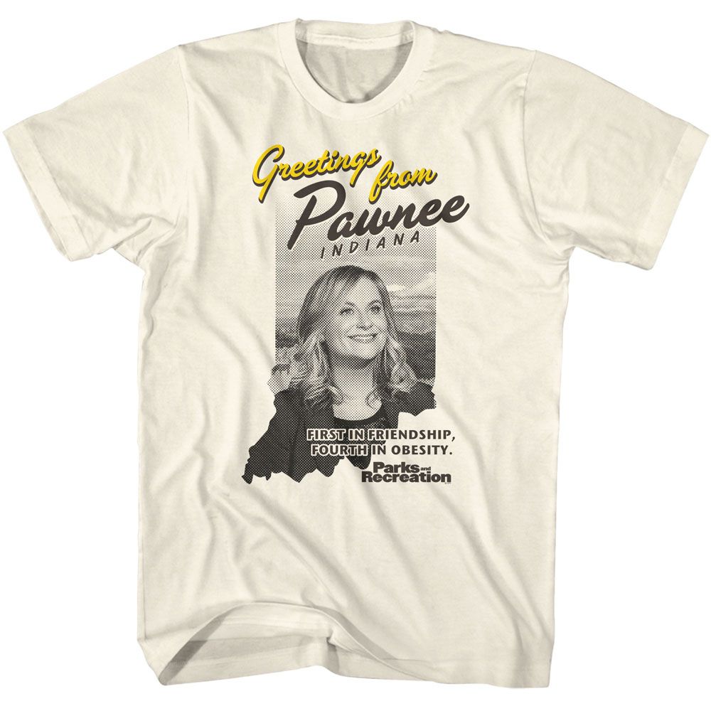 PARKS AND RECREATION-PARKS AND RECREATION GREETINGS FROM-NATURAL ADULT S/S TSHIRT