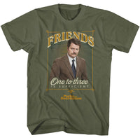 Thumbnail for PARKS AND RECREATION-PARKS AND RECREATION ONE TO THREE IS SUFFICIENT-MILITARY GREEN ADULT S/S TSHIRT