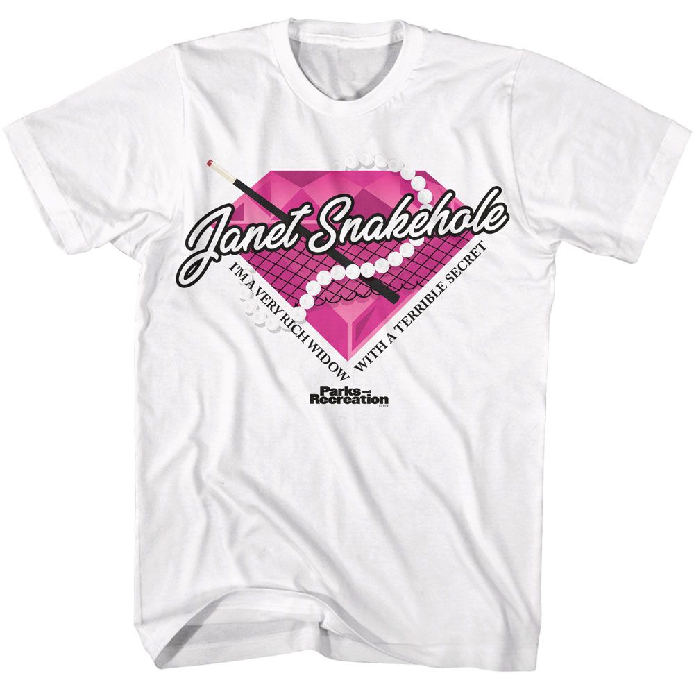 PARKS AND RECREATION-PARKS AND RECREATION JANET SNAKEHOLE DIAMOND-WHITE ADULT S/S TSHIRT