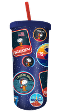 Thumbnail for Peanuts Snoopy Space Patches  20oz Plastic Tall Cold Cup w/ Lid and Straw – 12 pc ppk ($5.25 each)