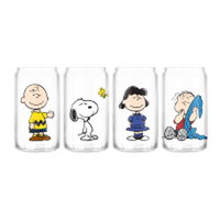 Thumbnail for Peanuts Charlie Snoopy Linus Lucy  4pc 16oz Can Glass Set – 8 pc ppk ($14.50 each)