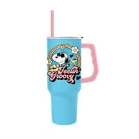 Thumbnail for Peanuts Feelin' Groovy 40oz Stainless Steel Tumbler w Handle – 12 pc ppk ($13.75 each)
